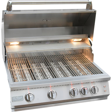 KoKoMo 4 Burner Professional
Grill - open lights on